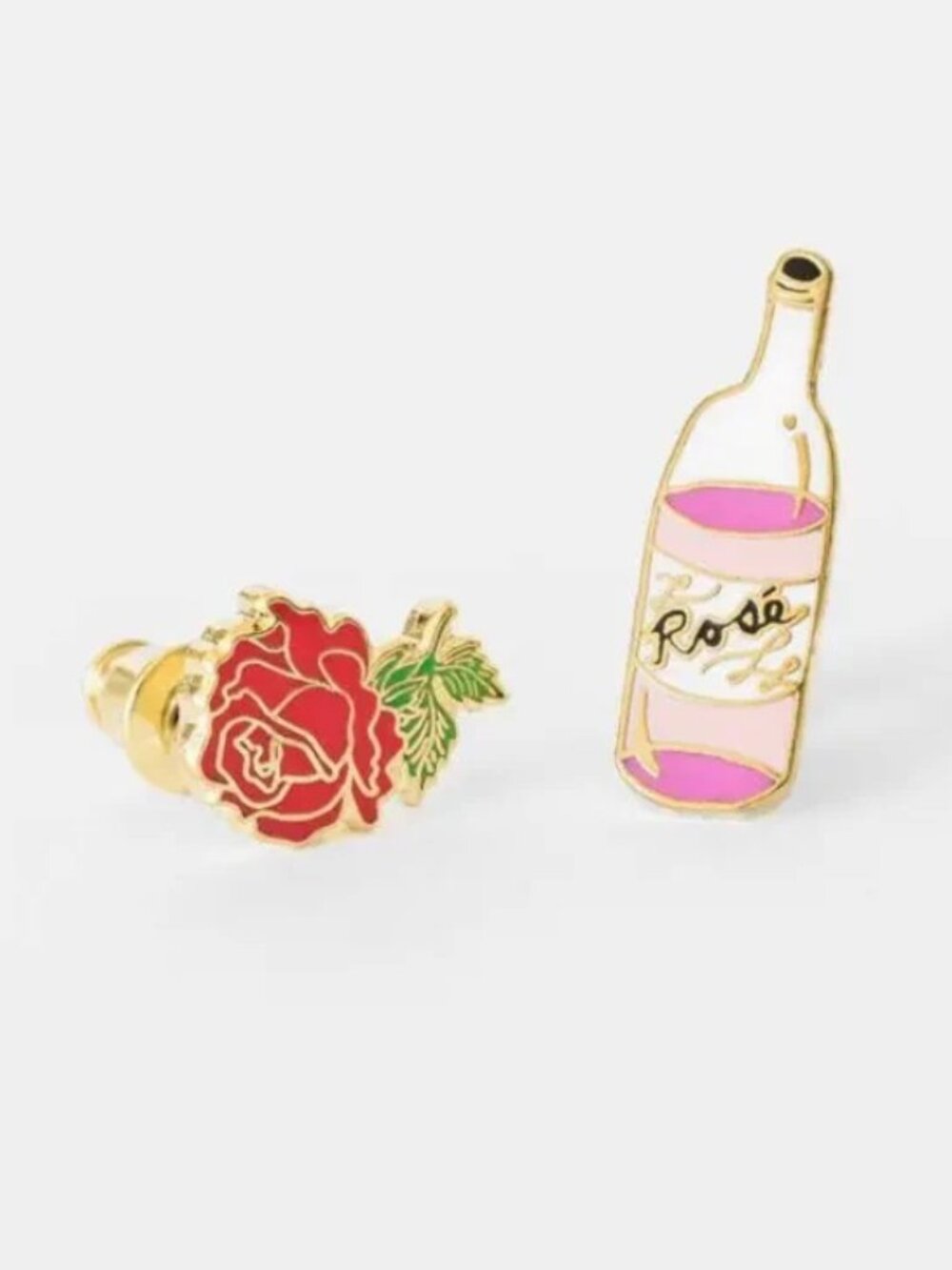 Rose & Rose Earrings - 24k Gold